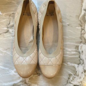 Chanel style Stuart Weitzman beige quilted ballet flat size 9N